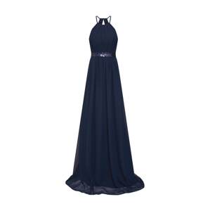 STAR NIGHT Večerné šaty 'long dress chiffon & sequins'  námornícka modrá