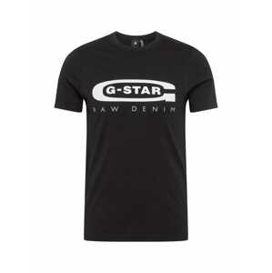 G-Star RAW Tričko 'Graphic 4'  čierna / biela