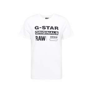 G-Star RAW Tričko 'Graphic 8'  biela / tmavomodrá