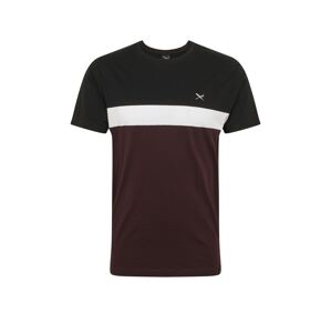 Iriedaily T-Shirt 'Court'  čierna / biela / vínovo červená