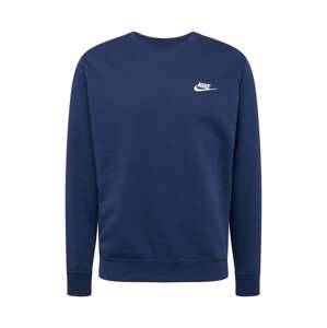 Nike Sportswear Športová mikina 'Club Fleece'  námornícka modrá / biela