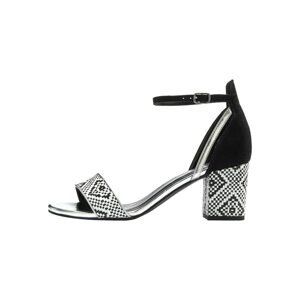 LASCANA Remienkové sandále  čierna / strieborná / biela
