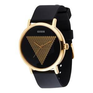 GUESS Analógové hodinky 'Imprint'  čierna / zlatá