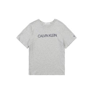 Calvin Klein Jeans Tričko 'Institutional'  sivá melírovaná / čierna