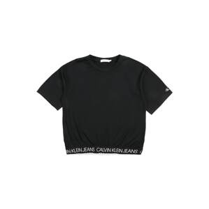 Calvin Klein Jeans Tričko 'LOGO WAISTBAND CROPP'  čierna