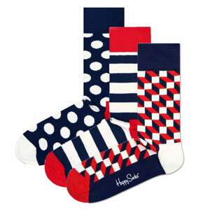 Happy Socks Ponožky  námornícka modrá / biela / červená