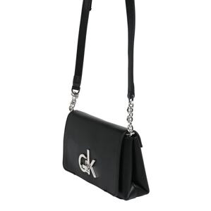 Calvin Klein Taška cez rameno 'RE-LOCK FLAP CROSSBODY SM'  čierna