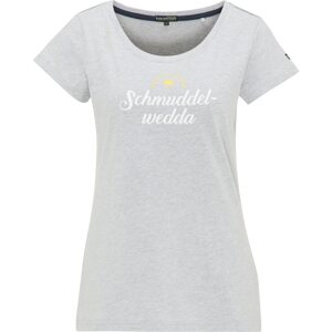 Schmuddelwedda Shirt  sivá melírovaná / biela / žltá