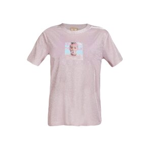 MYMO T-Shirt  svetloružová / strieborná