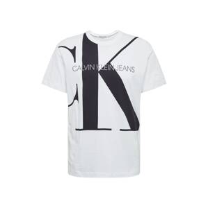 Calvin Klein Jeans Tričko 'Upscale Monogram Logo Reg Tee'  biela / čierna