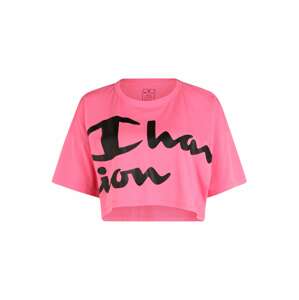 Champion Authentic Athletic Apparel Funkčné tričko 'Crop Top'  čierna / ružová