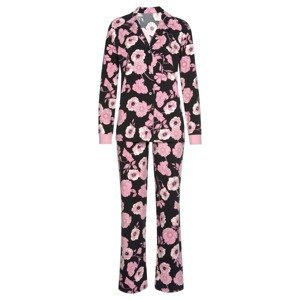 LASCANA Pyjama  biela / čierna / ružová