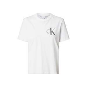 Calvin Klein Jeans Tričko 'BACK INSTITUTIONAL LOGO SLIM TEE'  biela