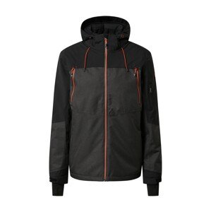 KILLTEC Outdoorová bunda 'Combloux'  čierna / sivá melírovaná / neónovo oranžová