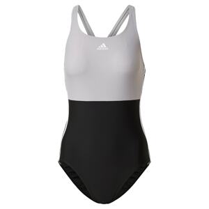 ADIDAS PERFORMANCE Športové jednodielne plavky  čierna / svetlosivá / biela