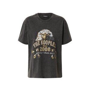 The Kooples T-Shirt  čierna / biela / tmavobéžová