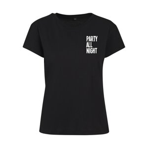 Merchcode Tričko 'Ladies Party All Night Tee'  čierna / biela