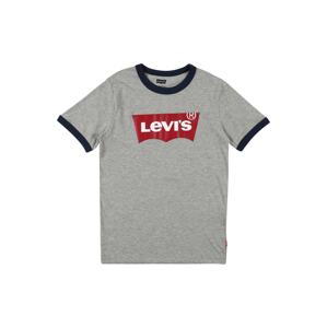 LEVI'S Tričko  sivá melírovaná / biela / červená / námornícka modrá