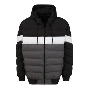 Urban Classics Zimná bunda  čierna / sivá / biela