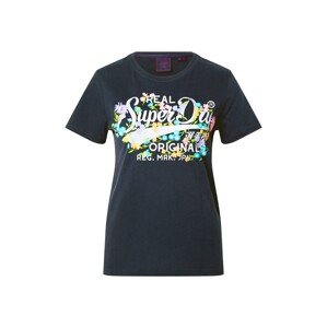 Superdry Tričko  tmavomodrá / svetlozelená / zmiešané farby / marhuľová / svetloružová