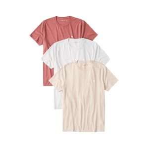 Abercrombie & Fitch Tričko  červená / biela / béžová