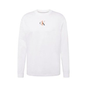 Calvin Klein Jeans Mikina  biela / oranžová / čierna
