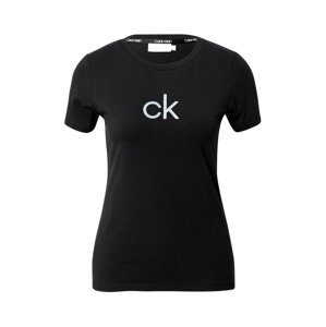 Calvin Klein Tričko  čierna / strieborná / biela