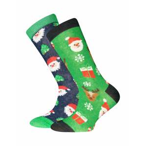 EWERS Ponožky  zelená / tmavomodrá / biela / červená / hnedá