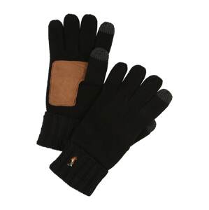 Polo Ralph Lauren Prstové rukavice 'SIGNATURE'  čierna / koňaková / sivá