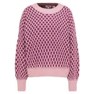 MYMO Oversize sveter  ružová / hnedá