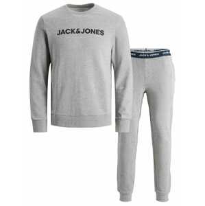 JACK & JONES Joggingová súprava  tmavomodrá / sivá melírovaná / biela