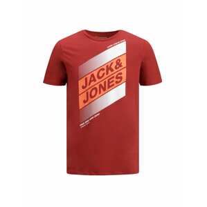 JACK & JONES Tričko  červená / oranžová / biela