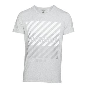 Superdry Funkčné tričko  svetlosivá / biela / sivá