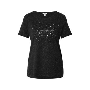 ESPRIT Shirt  čierna / biela / strieborná