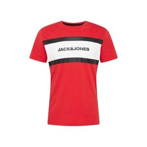 JACK & JONES Tričko  krvavo červená / biela / čierna