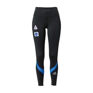 ADIDAS PERFORMANCE Športové nohavice  čierna / modrá / biela