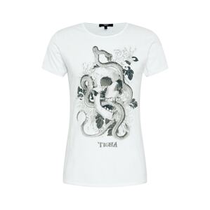 tigha T-Shirt 'Tattoo Skull'  biela / sivá / tmavosivá