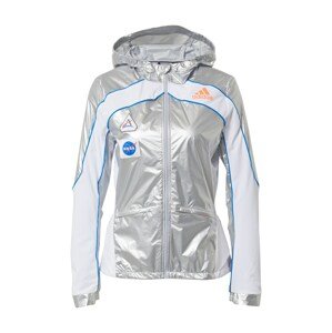 ADIDAS PERFORMANCE Športová bunda 'Marathon Space Race'  strieborná / biela / modrá