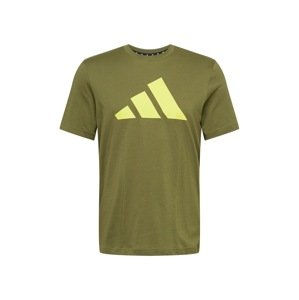 ADIDAS PERFORMANCE Funkčné tričko  neónovo žltá / olivová