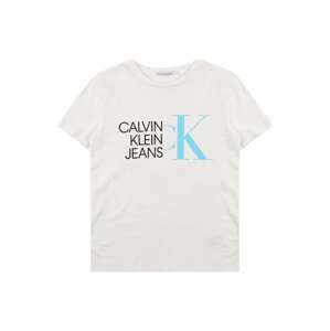 Calvin Klein Jeans Tričko  biela / tyrkysová / čierna