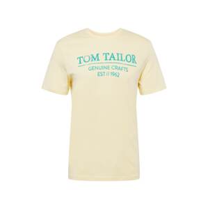 TOM TAILOR Tričko  pastelovo žltá / nefritová