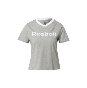 Reebok Sport Funkčné tričko  sivá melírovaná / biela / melónová