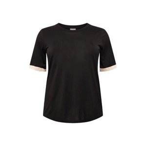 KAFFE CURVE T-Shirt 'Clast'  čierna / béžová