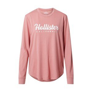 HOLLISTER Tričko  rosé / biela / strieborná