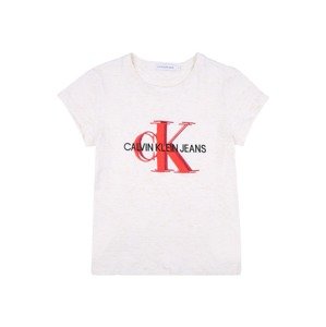 Calvin Klein Jeans Tričko  biela ako vlna / čierna / červená melírovaná / svetločervená