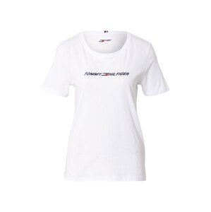 Tommy Sport Funkčné tričko  biela / tmavomodrá / červená