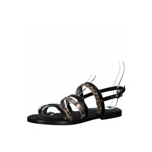 TAMARIS Remienkové sandále  čierna / hnedá / strieborná