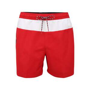Tommy Jeans Plavecké šortky  červená / biela / tmavomodrá