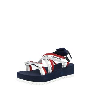Tommy Jeans Remienkové sandále  námornícka modrá / biela / červená / striebornosivá
