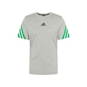 ADIDAS PERFORMANCE Funkčné tričko  sivá melírovaná / čierna / biela / zelená
